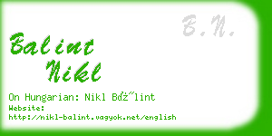 balint nikl business card